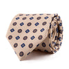Cravatta Crema Motivo Classico Geometrico Seta Twill