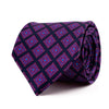 Blue and Purple Ornamental Medallion Twill Silk Tie