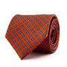 Orange and Blue Classic Motif Twill Silk Tie