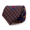 Cravatta Blu Rosso e Multicolor Fiori Esotici Seta Stampata
