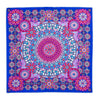 The Flower of Taormina Fuchsia and Blue Silk Twill Scarf and Ring
