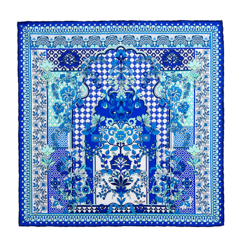 Tauromerion Blue Silk Twill Pocket Square