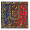 Medieval Monogram Letter U Red and Blue Silk Pocket Square