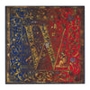 Medieval Monogram Letter W Red and Blue Silk Pocket Square