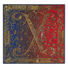 Medieval Monogram Letter X Red and Blue Silk Pocket Square