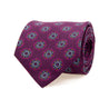 Purple Ornamental Medallion Motif Printed Twill Silk Tie