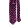 Blue and Red Vintage Medallion Motif Satin Silk Tie