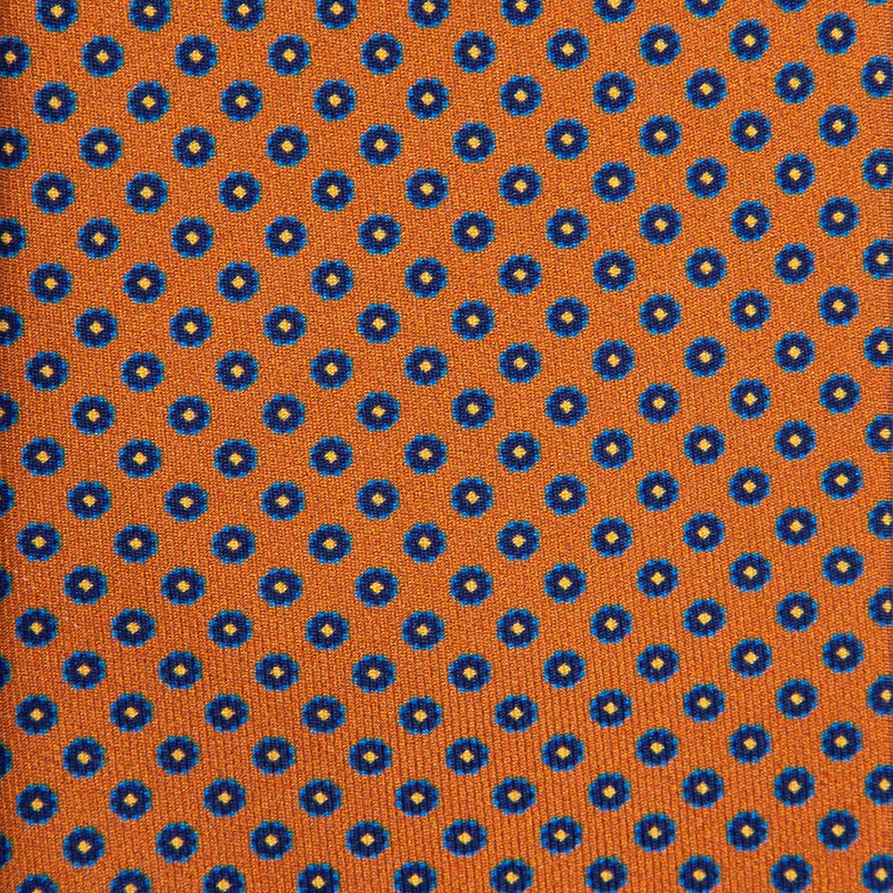 Orange Micro Motif Satin Silk Tie – Silvio Fiorello