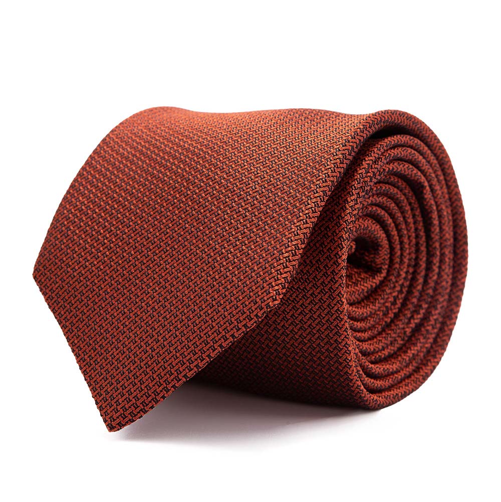 Orange Micro Motif Satin Silk Tie – Silvio Fiorello