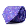 Purple Floral Medallion Motif Satin Silk Tie